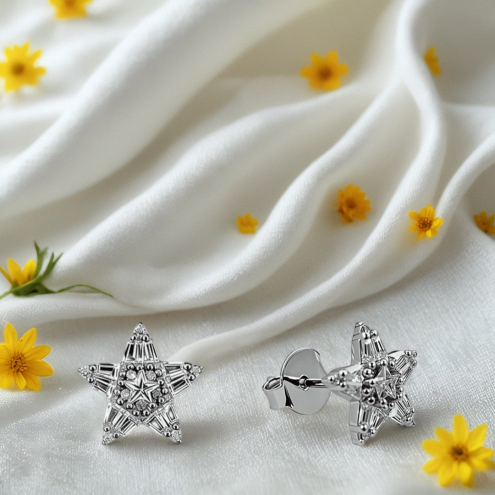 silver celestia spark earrings