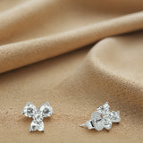 Pear & Round Women`s Earrings in silver