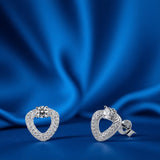 Heart Loop Women`s Studs in silver
