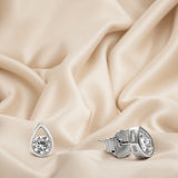 Teardrop shaped Women`s earrings in silver