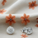 Cushioned Halo Studs in Silver