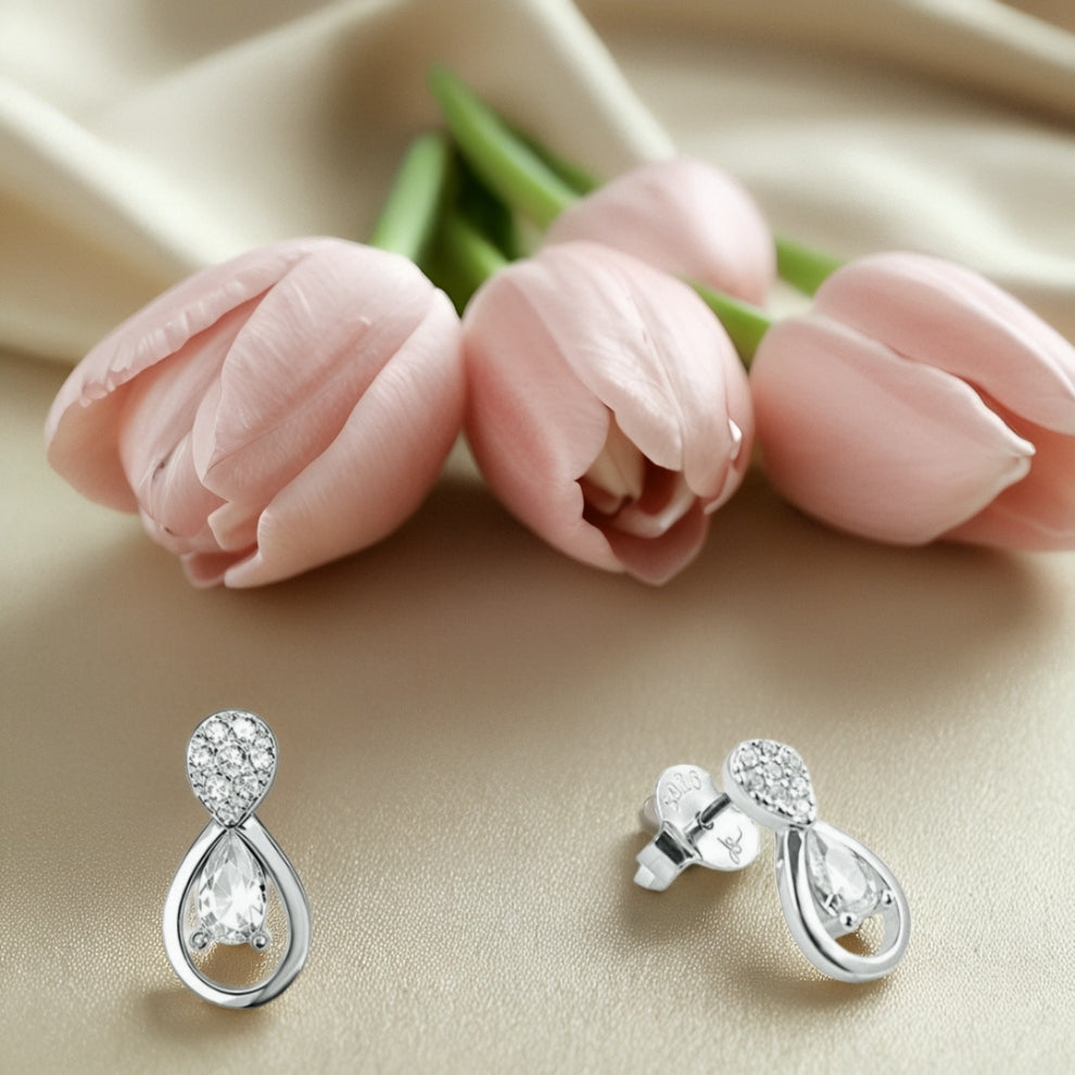 silverdew cluster women`s earrings