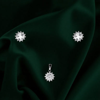 Silver Radiance Starburst pendant set
