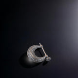 Silver Grace Crescent Men`s Earring