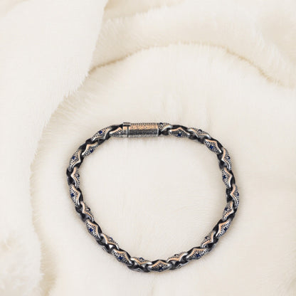 Silver Diamora Crest Men`s bracelet