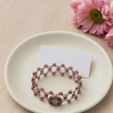 Rose gold Loop bracelet-ring duo