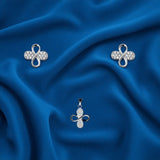 Floral shaped Women`s Pendant Set in silver