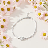 Little heart shaped Women`s Bracelet in silver