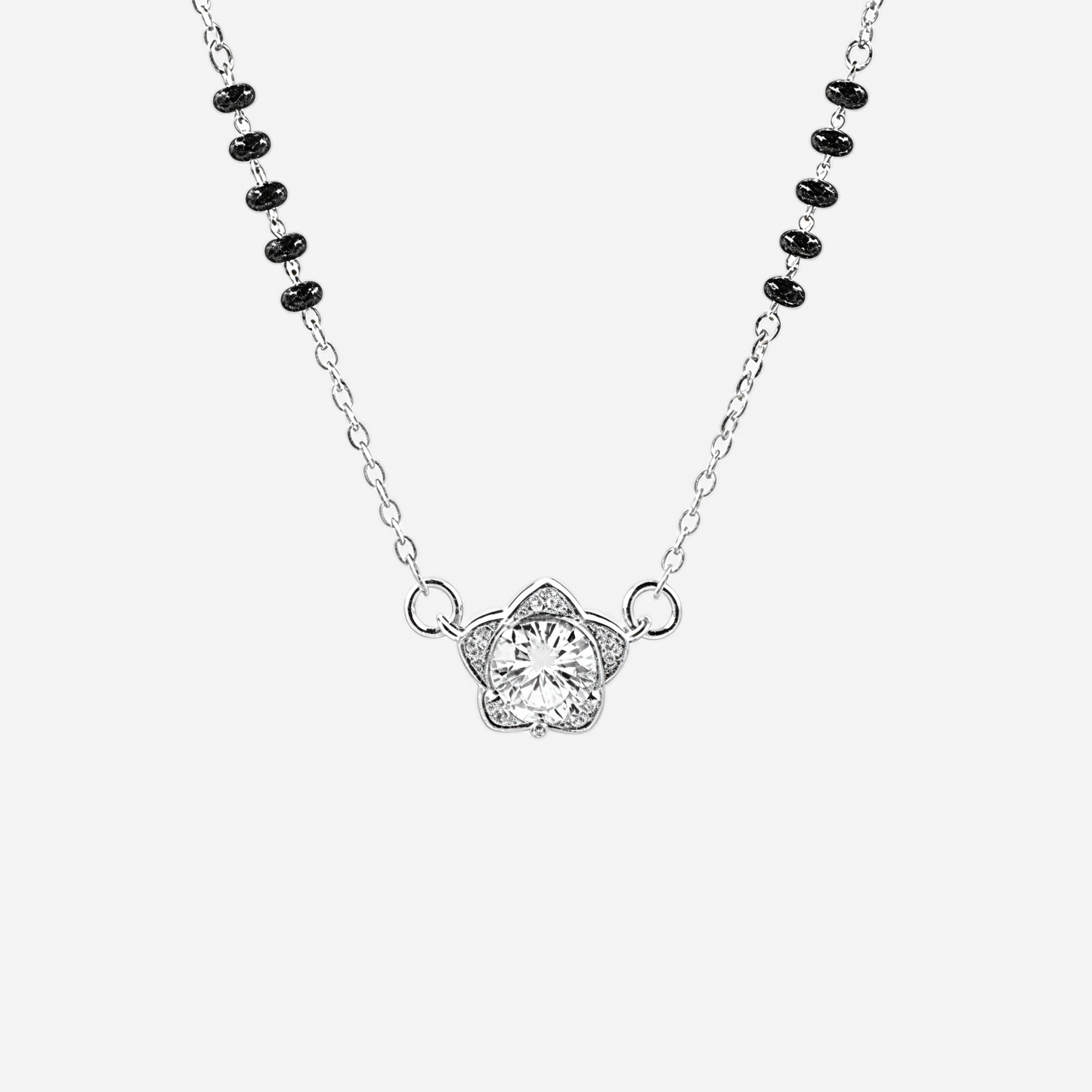 silver florara mangalsutra pendant