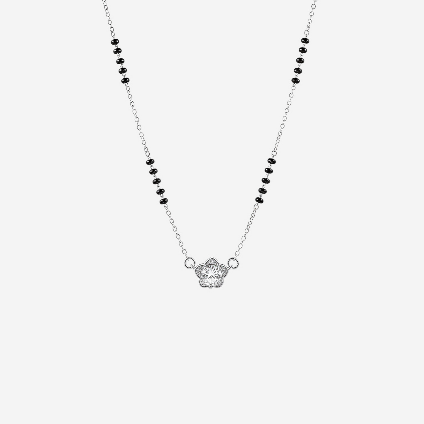 silver florara mangalsutra pendant