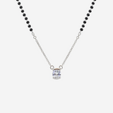 Square-cut Mangalsutra Pendant in silver