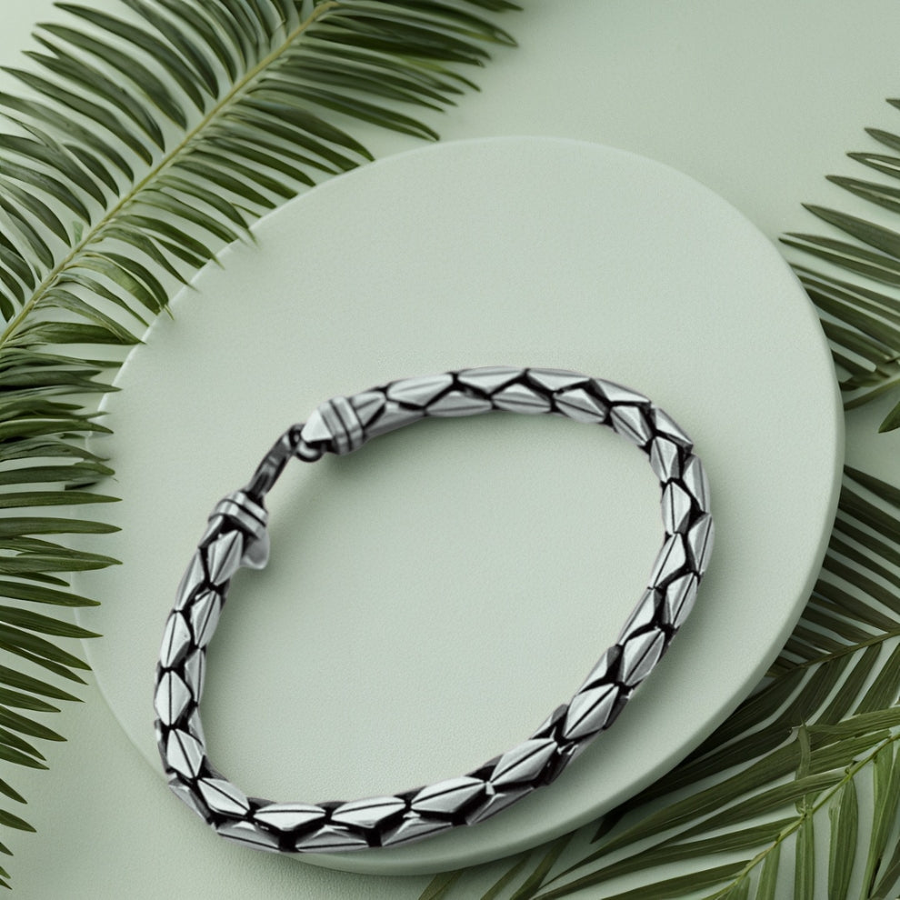 Silver Quiet Strength Men`s bracelet