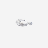 Silver Grace Crescent Men`s Earring