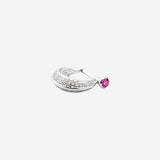 Men`s Studd with pink gemstone in silver