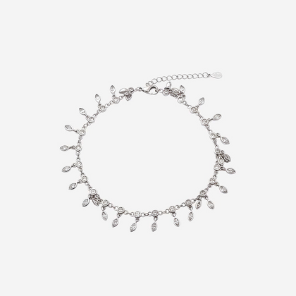 Silver charmed Women`s Anklet