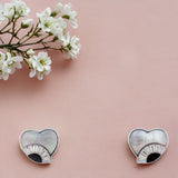 Silver Artistic Eye Women`s Studs
