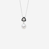 Pearl drop pendant with black triangle