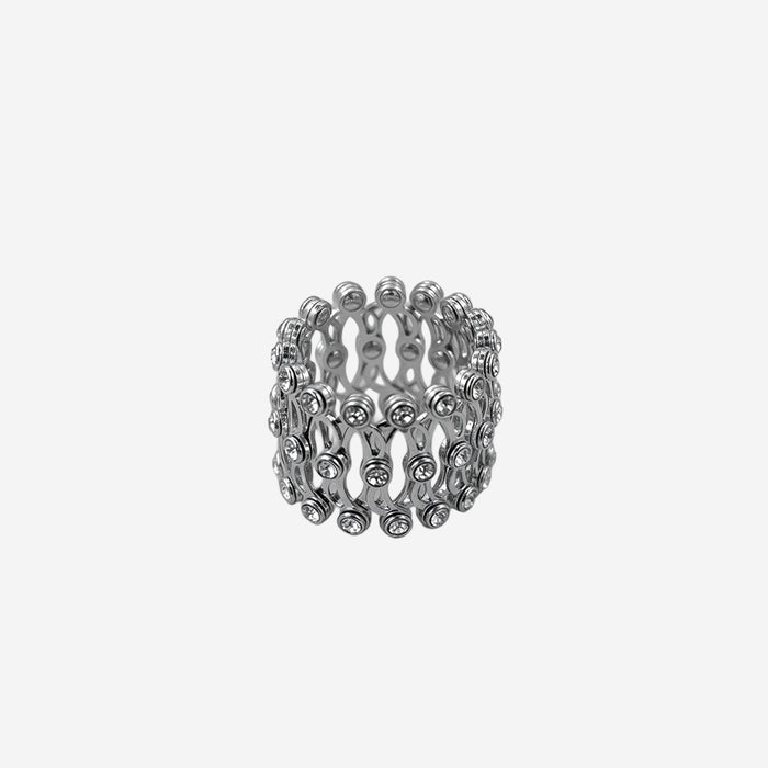 Cirvara Ring-Bracelet Duo in Silver