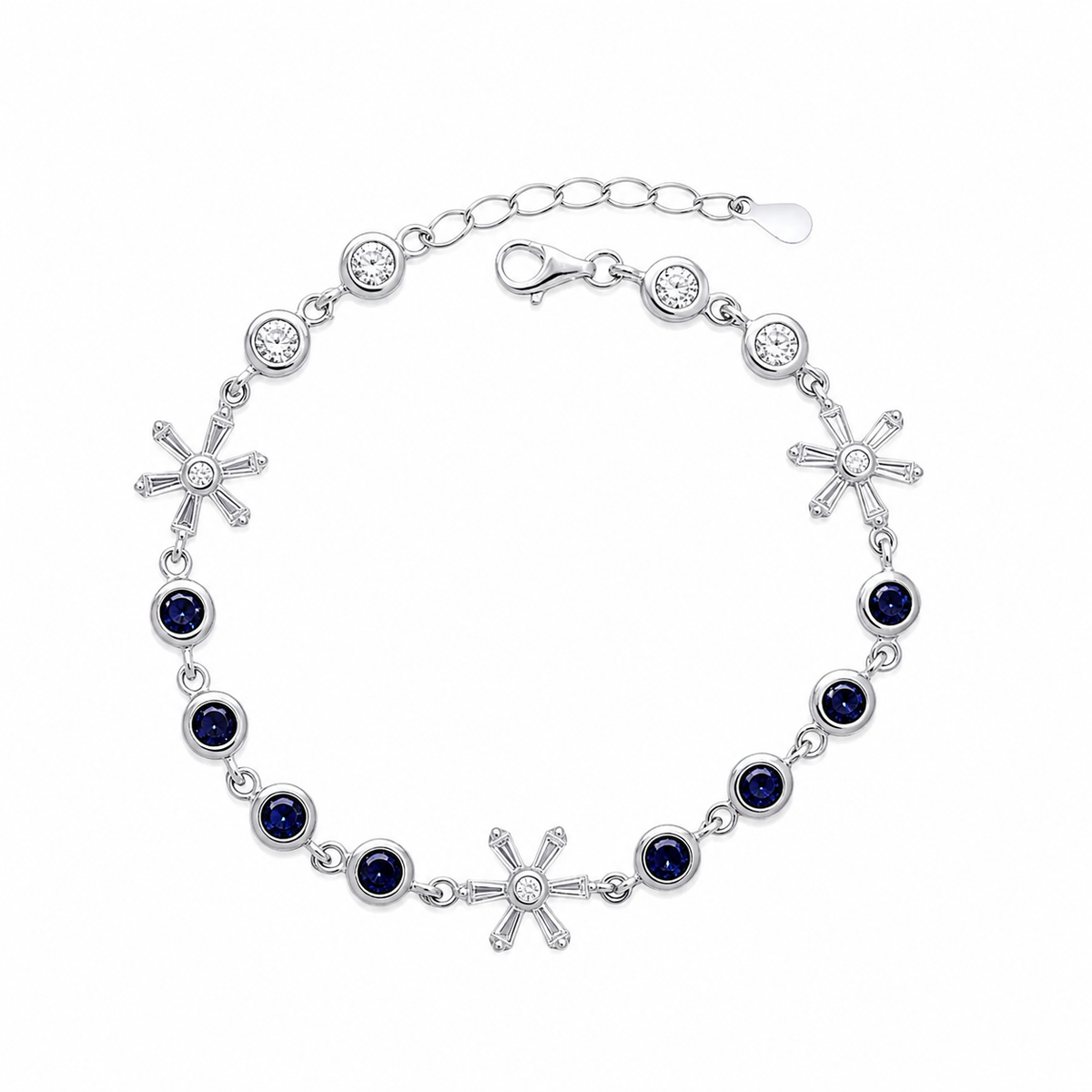 Blue Heart link Charm Anklet