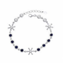 Blue Heart link Charm Anklet