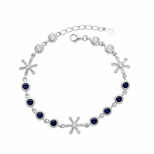 Blue Heart link Charm Anklet