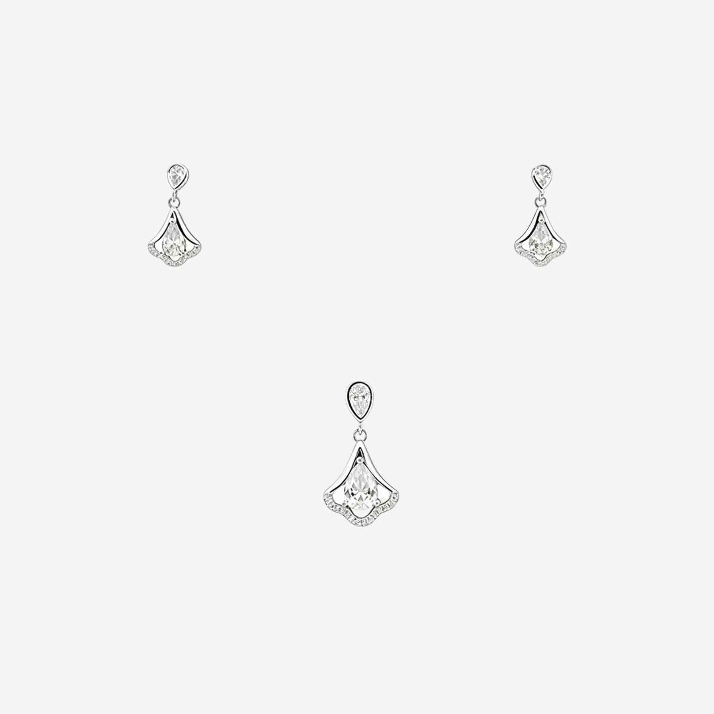 sterling silver halo drift set