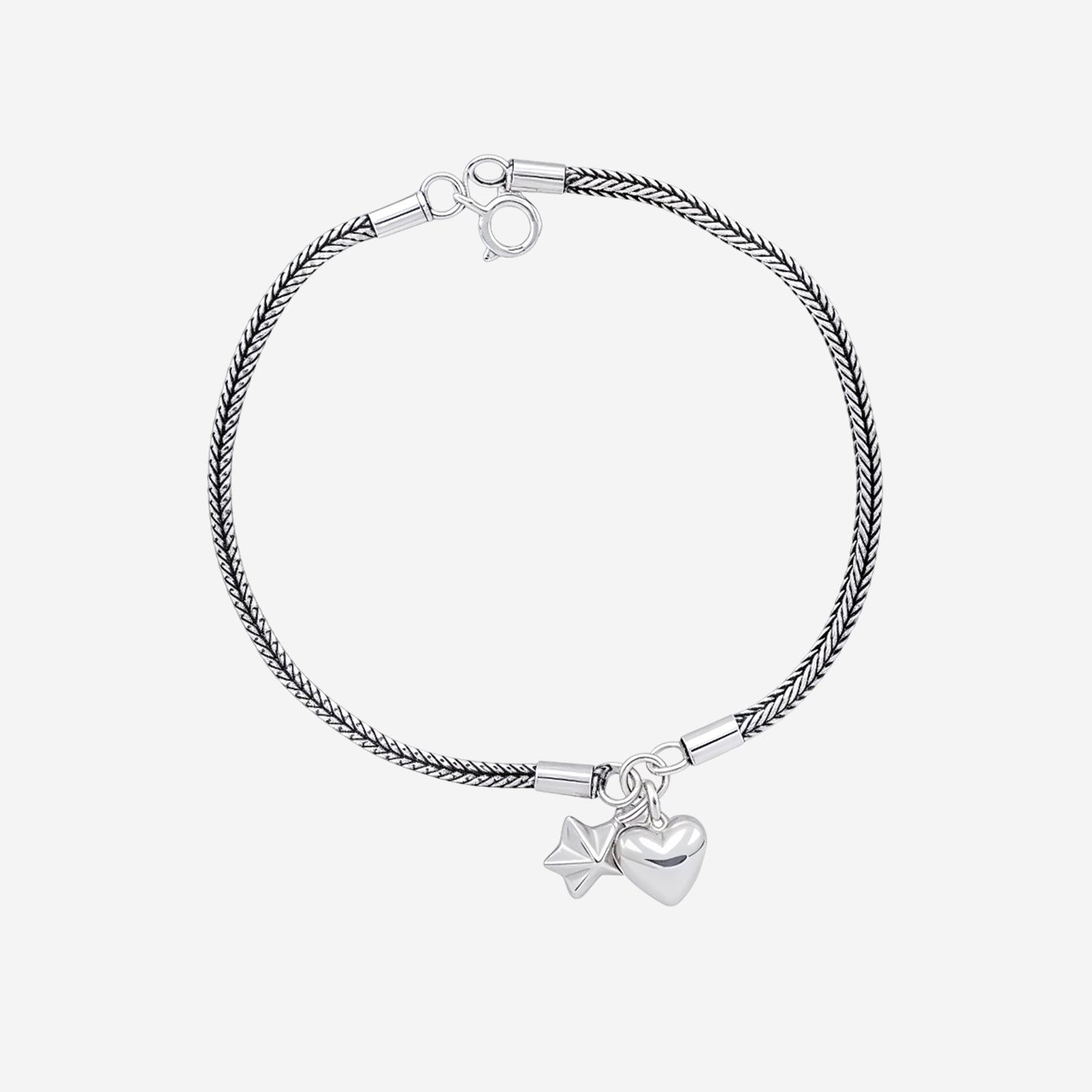 sterling silver braidele anklet