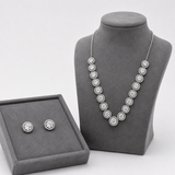 Silver Round Stone Women`s Set