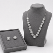 Silver Round Stone Women`s Set