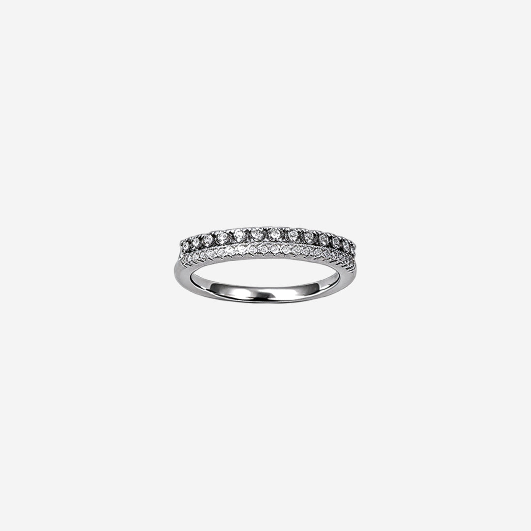 Silver Twincrest Women`s Band