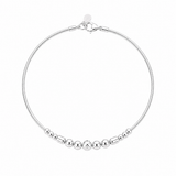 Centre beaded Women`s Anklet in silver