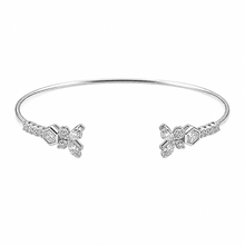Open-Ended Stone Women`s Band in silver