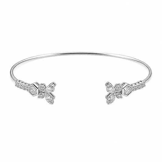 Open-Ended Stone Women`s Band in silver