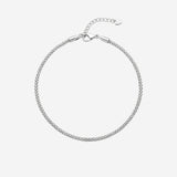 Classic silver charmed anklet in silver