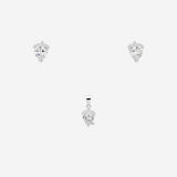 Eira Bloom Pendant with earrings in silver