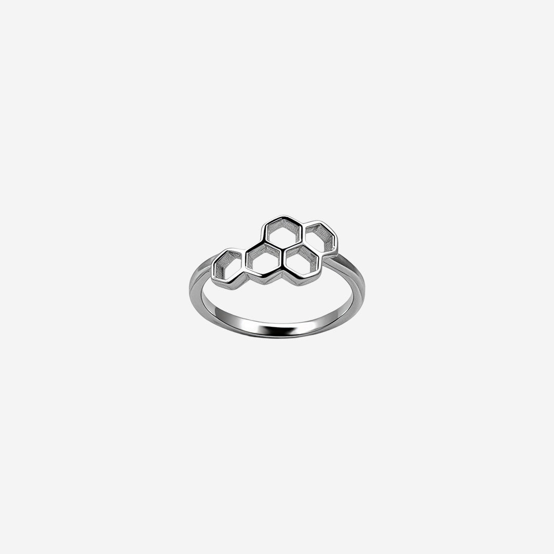 silver hexora women`s ring