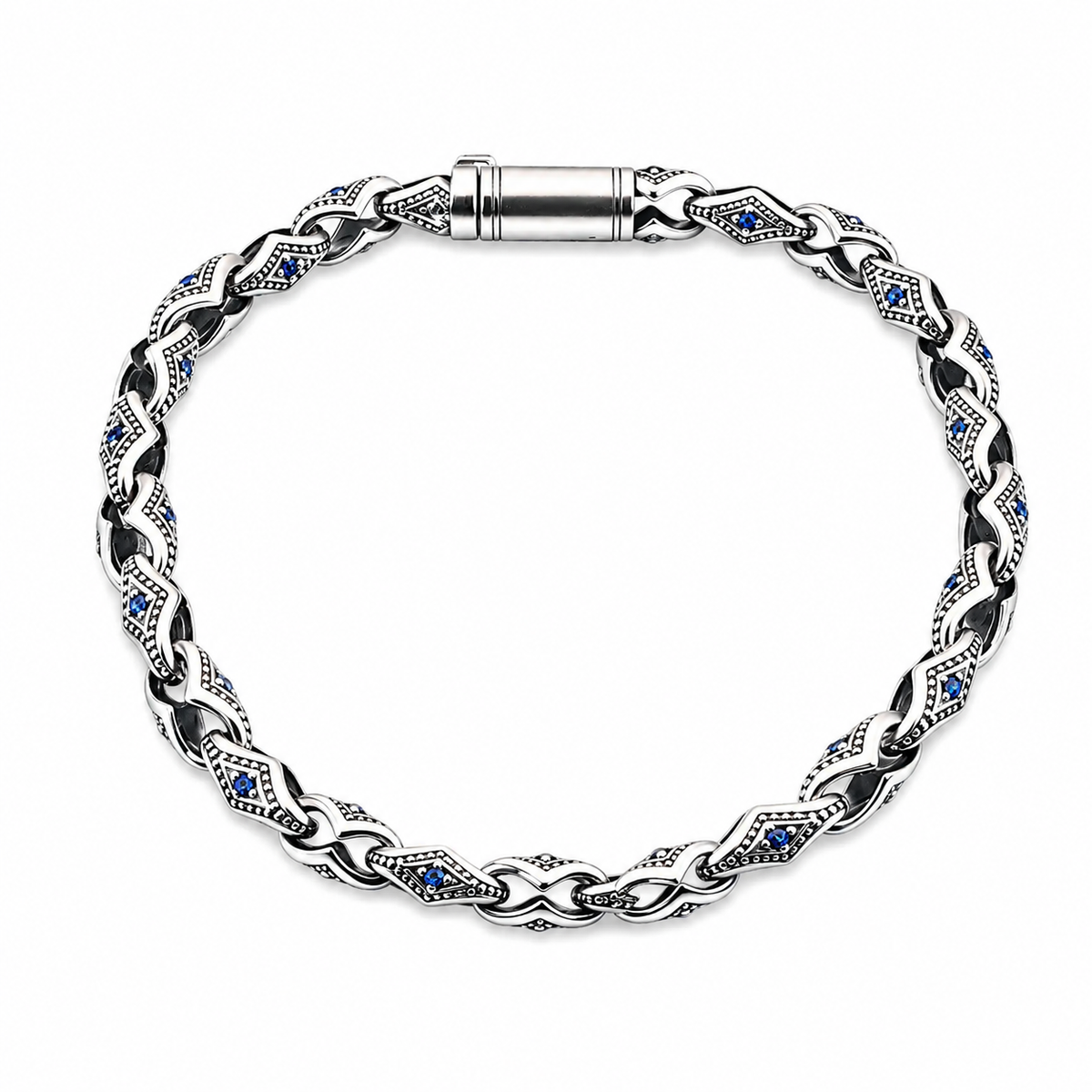 Diamond shaped linked Men`s bracelet