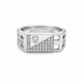 Silver Diamond cut Men`s Ring