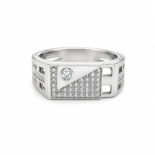 Silver Diamond cut Men`s Ring
