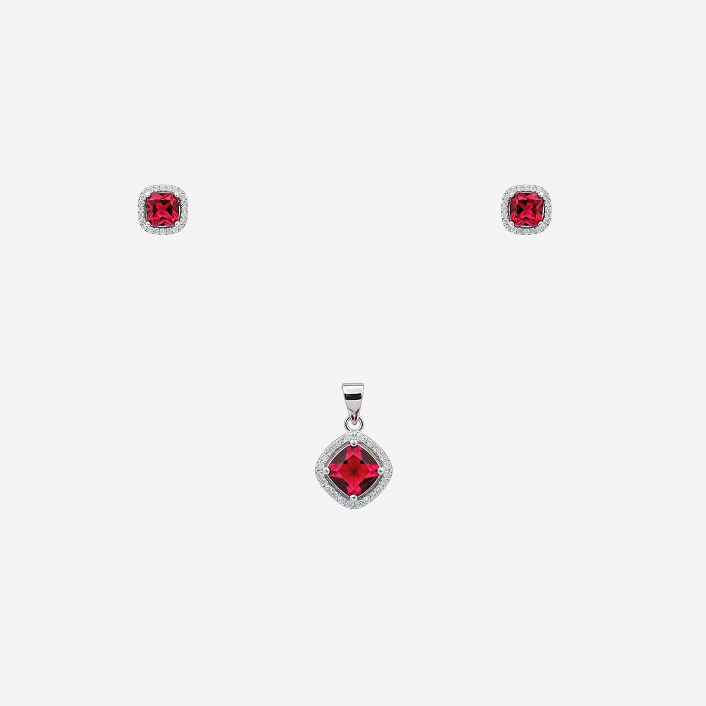 sterling silver ruby frame set