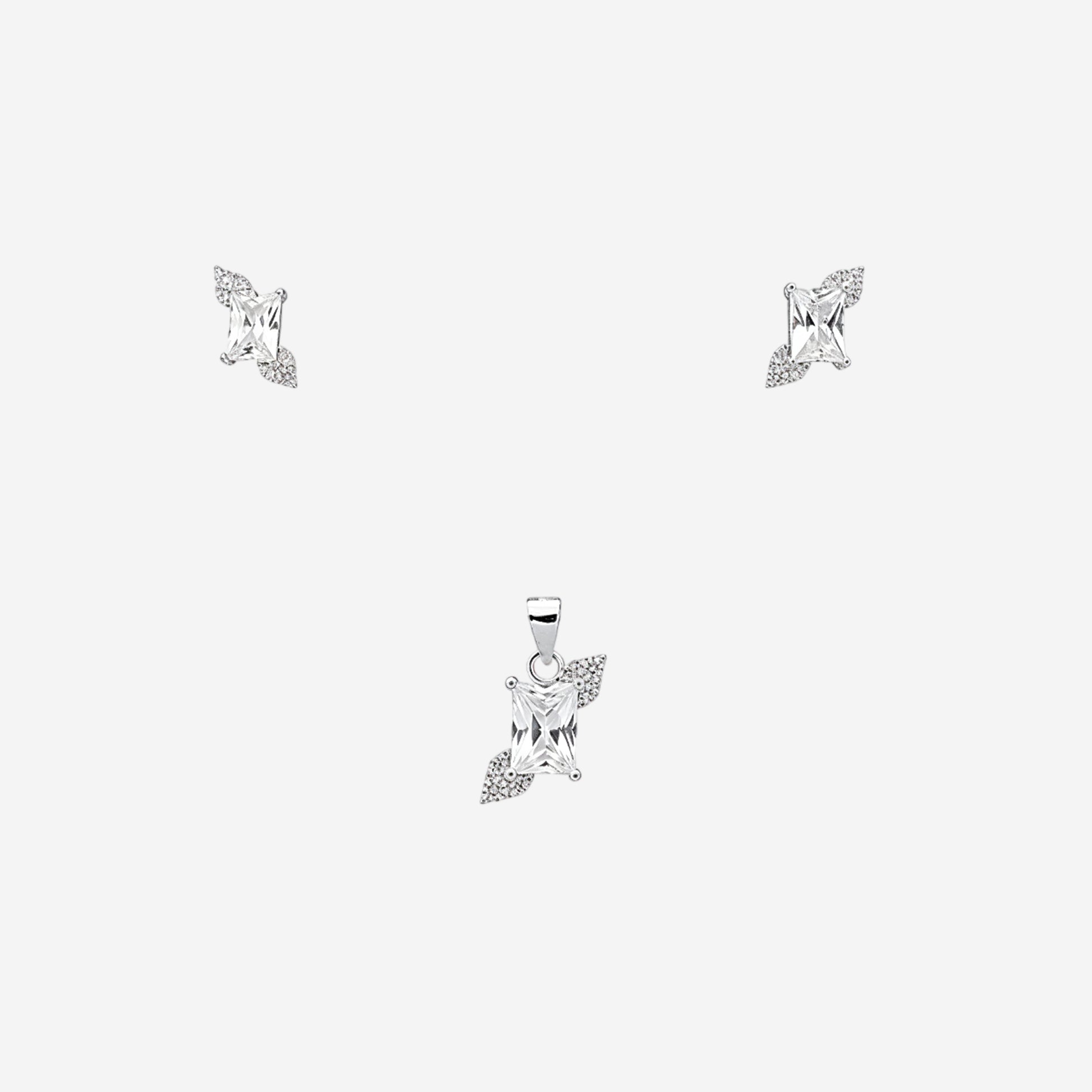 Sterling silver Eira Arc Pendant Set