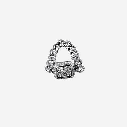 Silver Gracefully linked Women`s ring