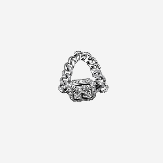Silver Gracefully linked Women`s ring