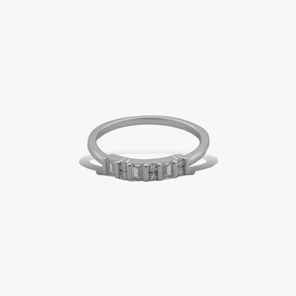 Radiance Duo Ring – Sterling Silver with Geometric Elegance