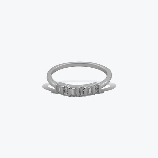 Radiance Duo Ring – Sterling Silver with Geometric Elegance