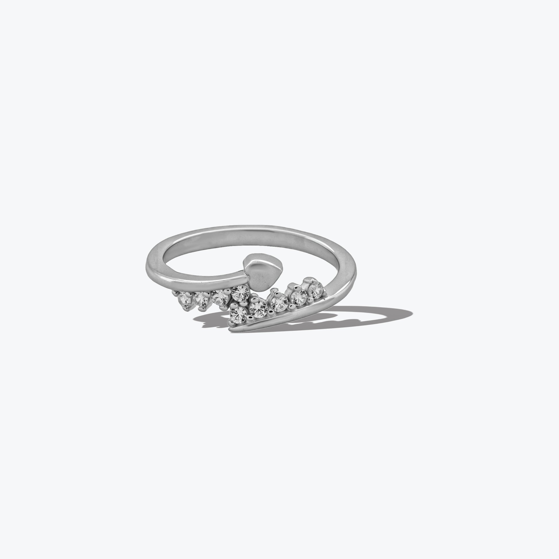 Heart Glow Ring– Sterling Silver Sparkling Romance