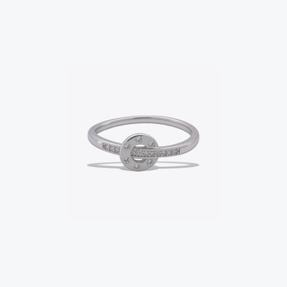 Diamond Circle Ring – A Sterling Silver Statement of Elegance