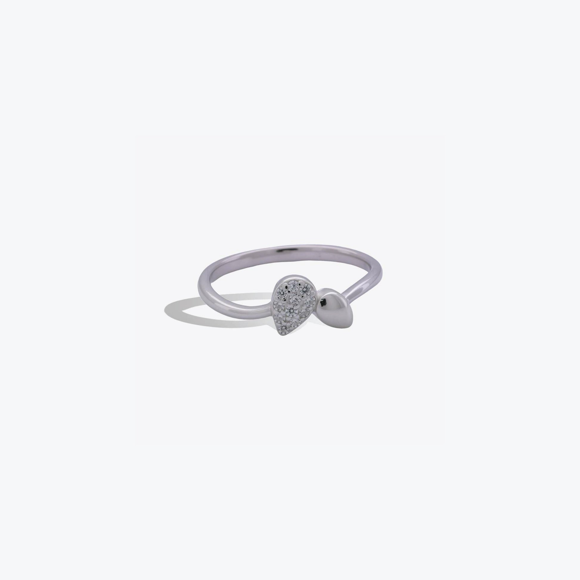 Sparkling Teardrop Ring – A Delicate Sterling Silver Charm