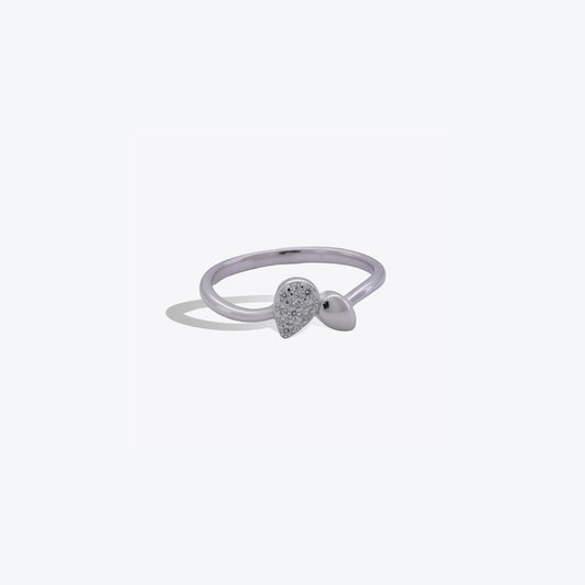 Sparkling Teardrop Ring – A Delicate Sterling Silver Charm