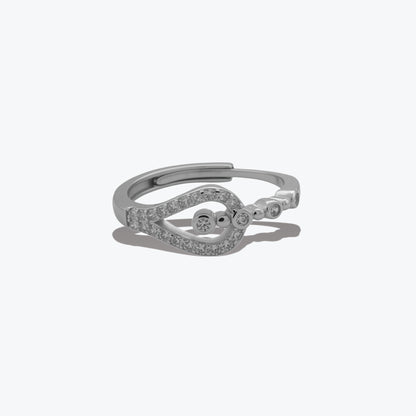 Open Teardrop Ring – Sterling Silver Sparkling